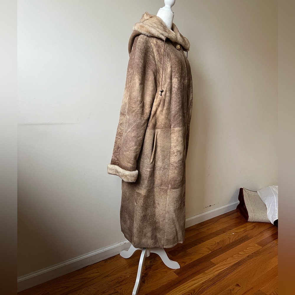 Sheepskin Coat Light Brown - Picture 2 of 7